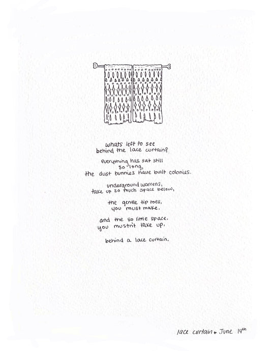 Lace curtain poem print